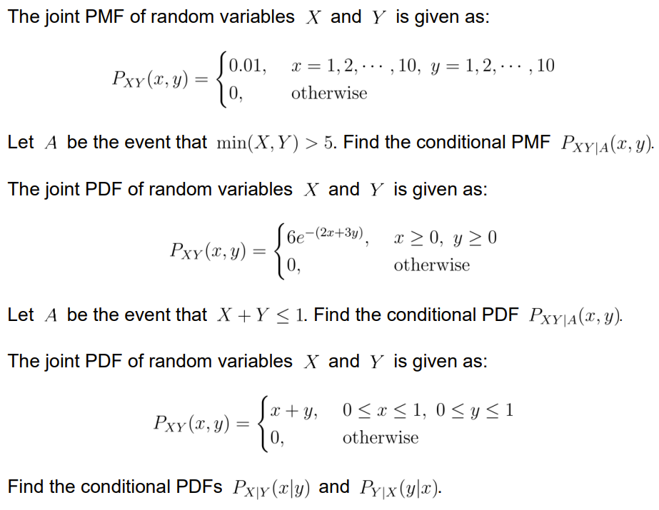 Solved The joint PMF of random variables X and Y is given | Chegg.com