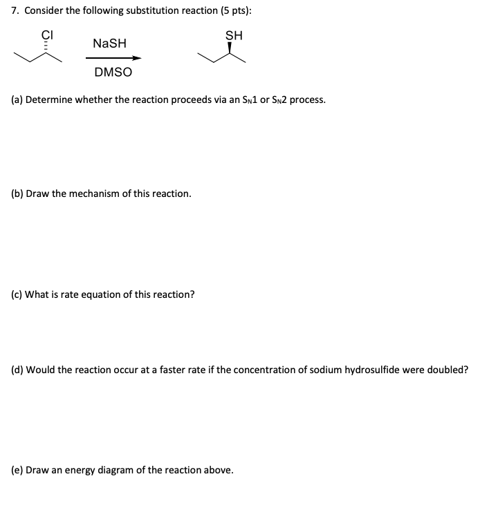 Solved Consider the following substitution reaction (a) | Chegg.com