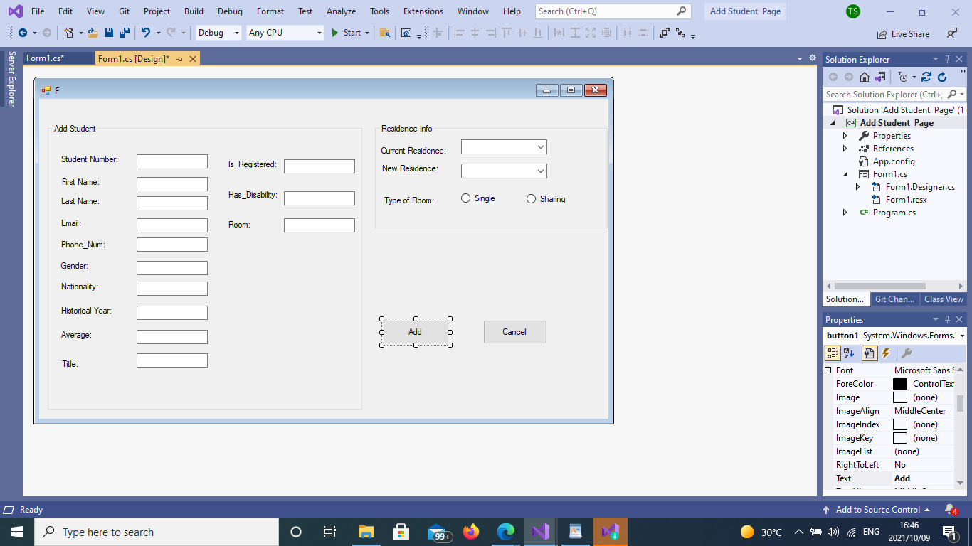 Solved Please design code for me in C# THAT ADDS AN | Chegg.com