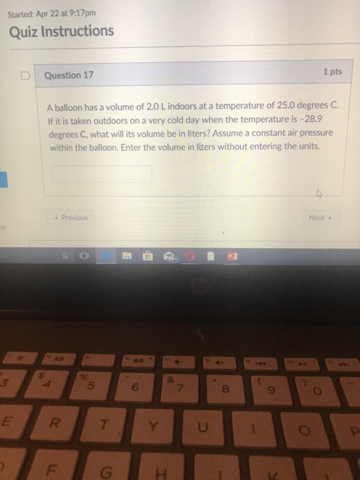 Solved arted: Apr 22 at 9:17pm uiz Instructions D | Question | Chegg.com