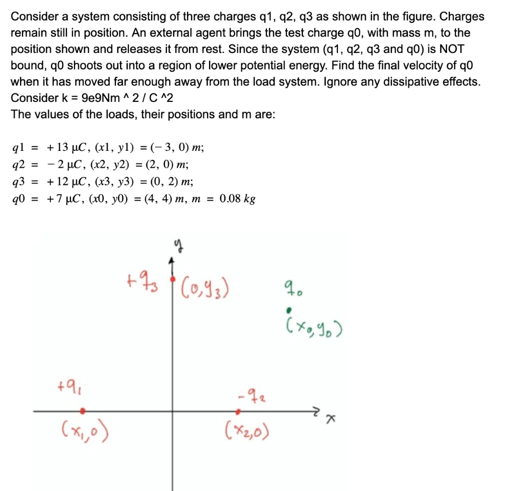 Solved Consider a system consisting of three charges q1, 92, | Chegg.com