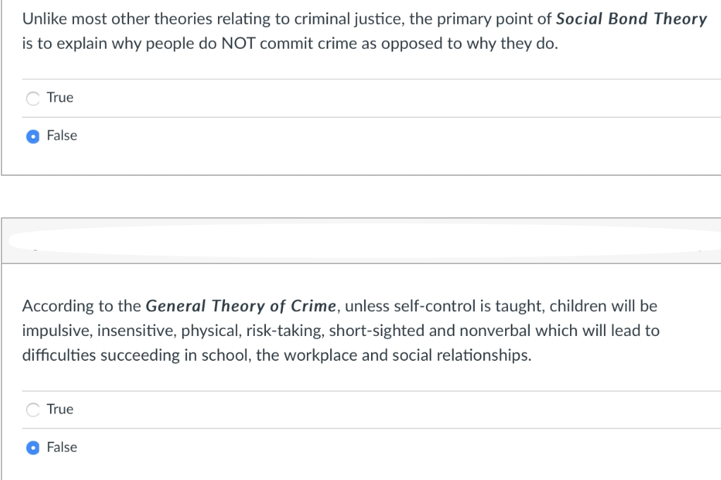 Solved Unlike Most Other Theories Relating To Criminal | Chegg.com