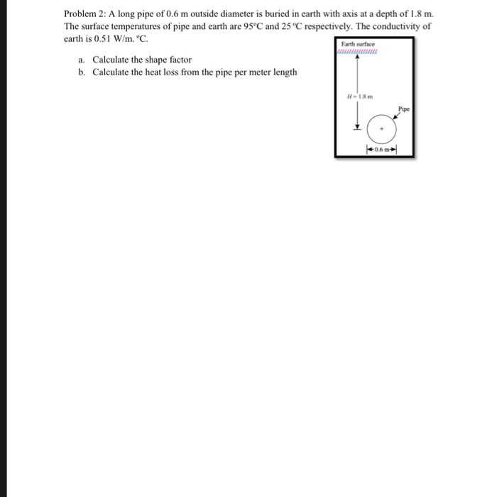 Solved Problem 2: A long pipe of 0.6 m outside diameter is | Chegg.com
