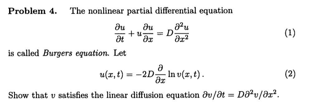 Solved Problem 4. The nonlinear partial differential | Chegg.com