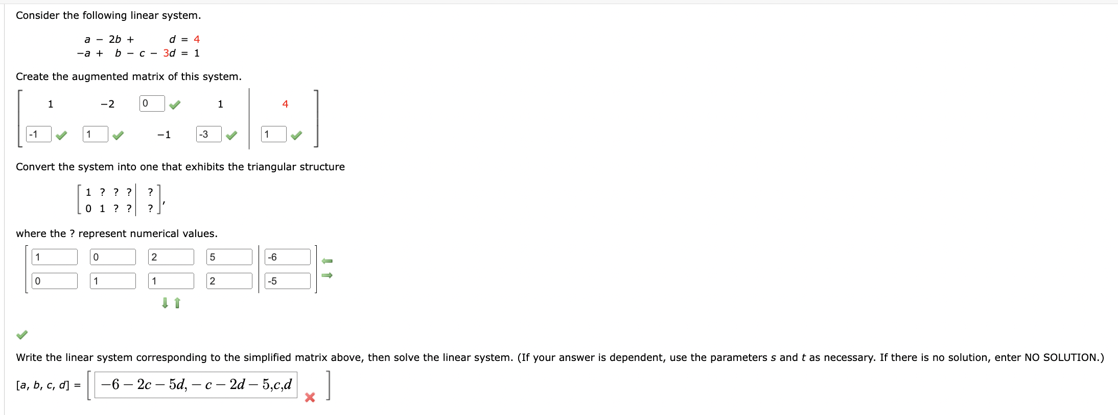 Solved For Linear Algebra please help me with the last part | Chegg.com