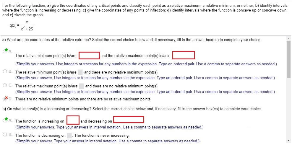 Solved For the following function, a) give the coordinates | Chegg.com