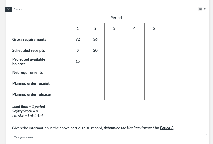 Solved M2. 34Given the information in the above partial MRP | Chegg.com