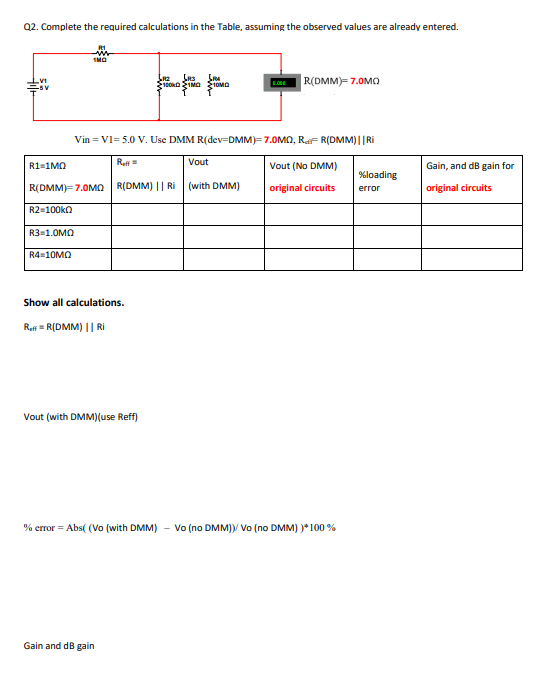 Solved Q2. Complete the required calculations in the Table, | Chegg.com