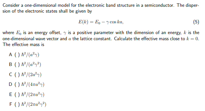 Solved Consider a one-dimensional model for the electronic | Chegg.com