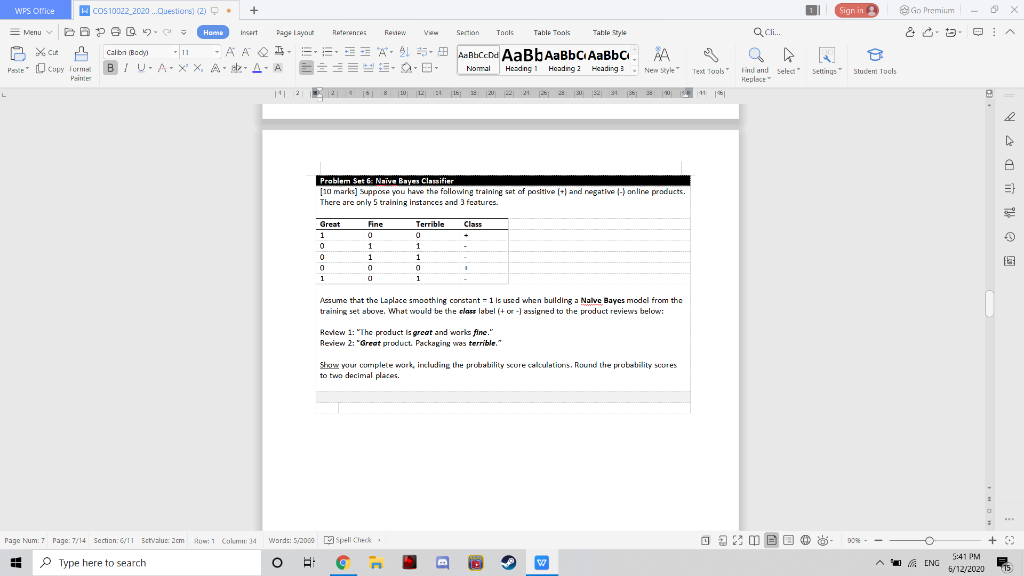 Wps Office W Cos Questions 2 1 Sign Chegg Com