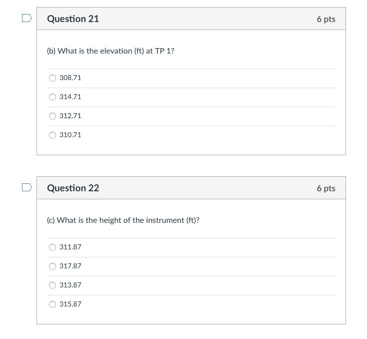 Solved Questions 20-24 Complete the leveling note shown | Chegg.com