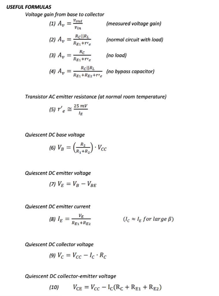 Solved Figure 1: Altered Amplifier SchematicSEFUL FORMULAS | Chegg.com