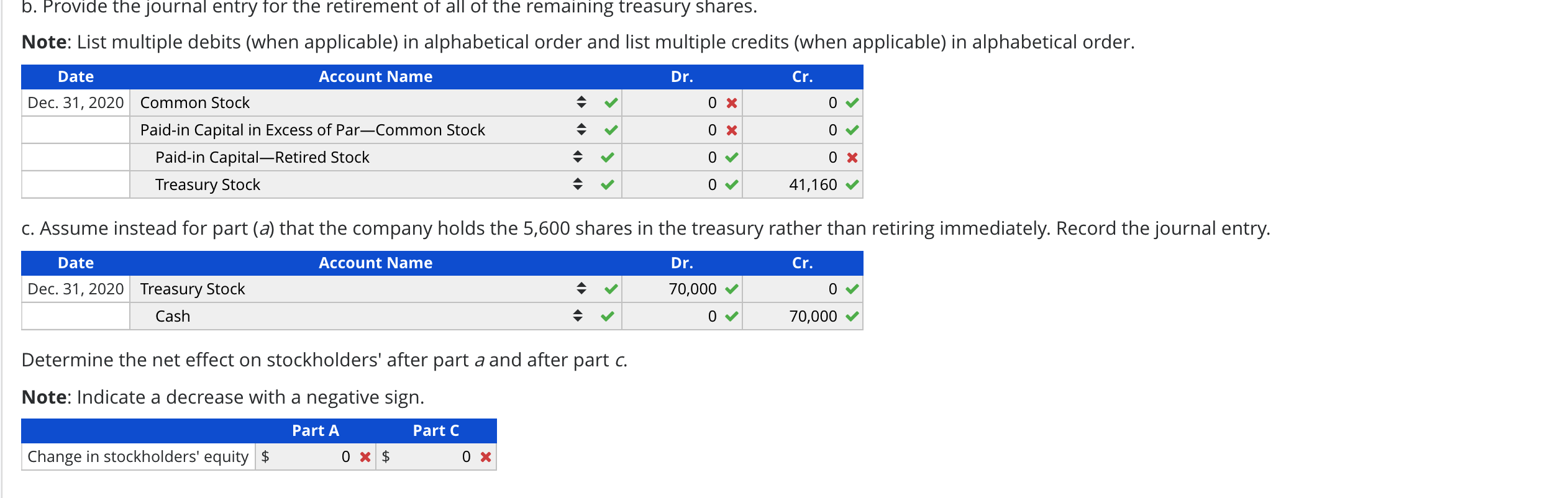 Recording: Treasury Stock vs. Direct Stock Retirement | Chegg.com