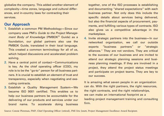 Solved Read the Project Management in Action section on the | Chegg.com
