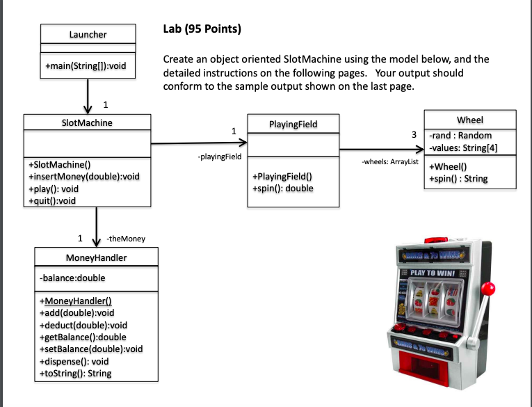 Create the SlotMachine system using object | Chegg.com