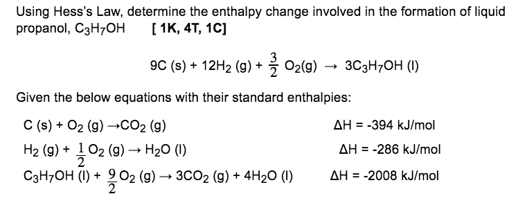 Solved Using Hess's Law, determine the enthalpy change | Chegg.com