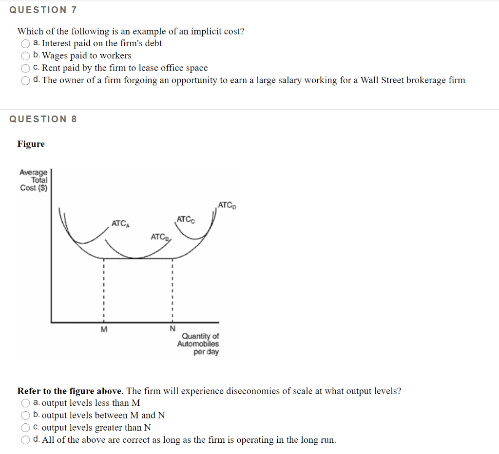 Solved QUESTION 7 Which of the following is an example of an
