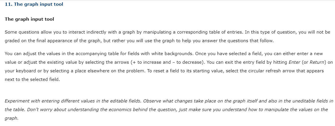 Solved The graph input tool Some questions allow you to | Chegg.com