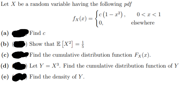 Solved ཚེ Let X be a random variable having the following | Chegg.com