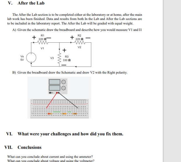 Solved V. ﻿After the LabThe After the Lab section is to be | Chegg.com