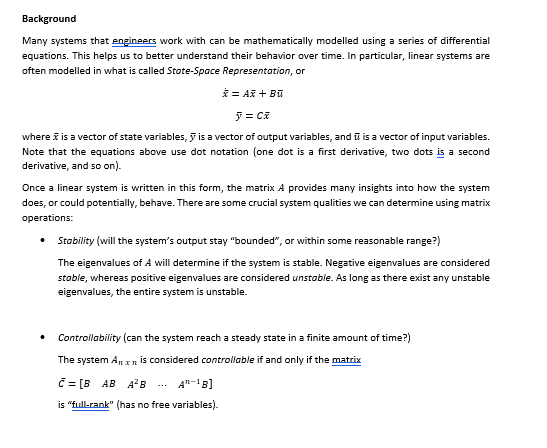Solved Is the system stable? Show your work. Provide an | Chegg.com