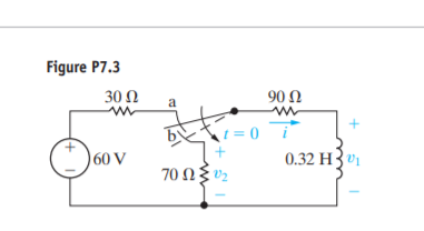 Solved 7.3 In the circuit shown in Fig. P7.3, the switch