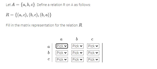 Solved Let A={a,b,c}. Define A Relation R On A As Follows: | Chegg.com