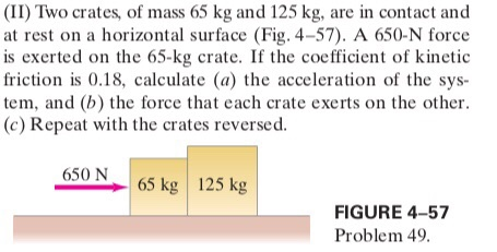 Solved (II) Two Crates, Of Mass 65 Kg And 125 Kg, Are In | Chegg.com