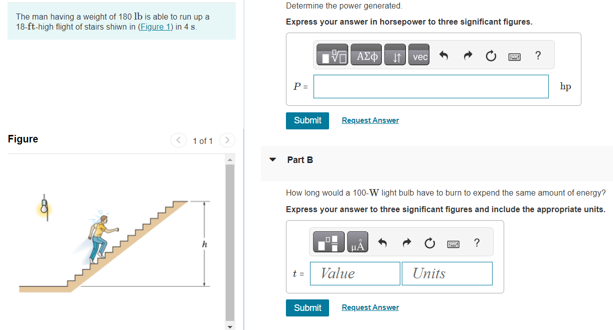 Solved Determine the power generated. The man having a | Chegg.com