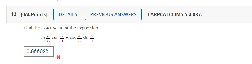 Solved Find the exact value of the | Chegg.com