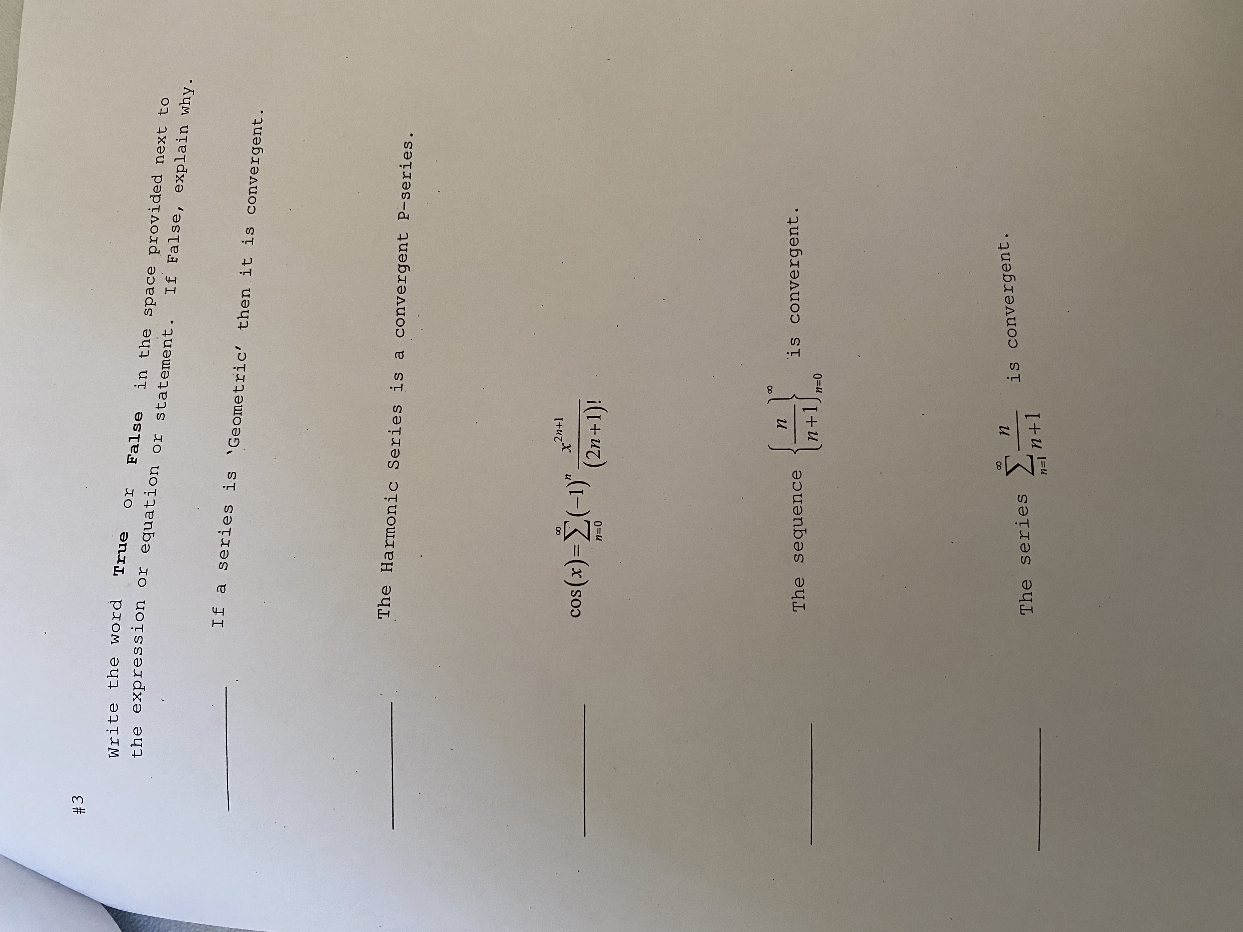 Solved Write The Word True Or False In The Space Provided | Chegg.com