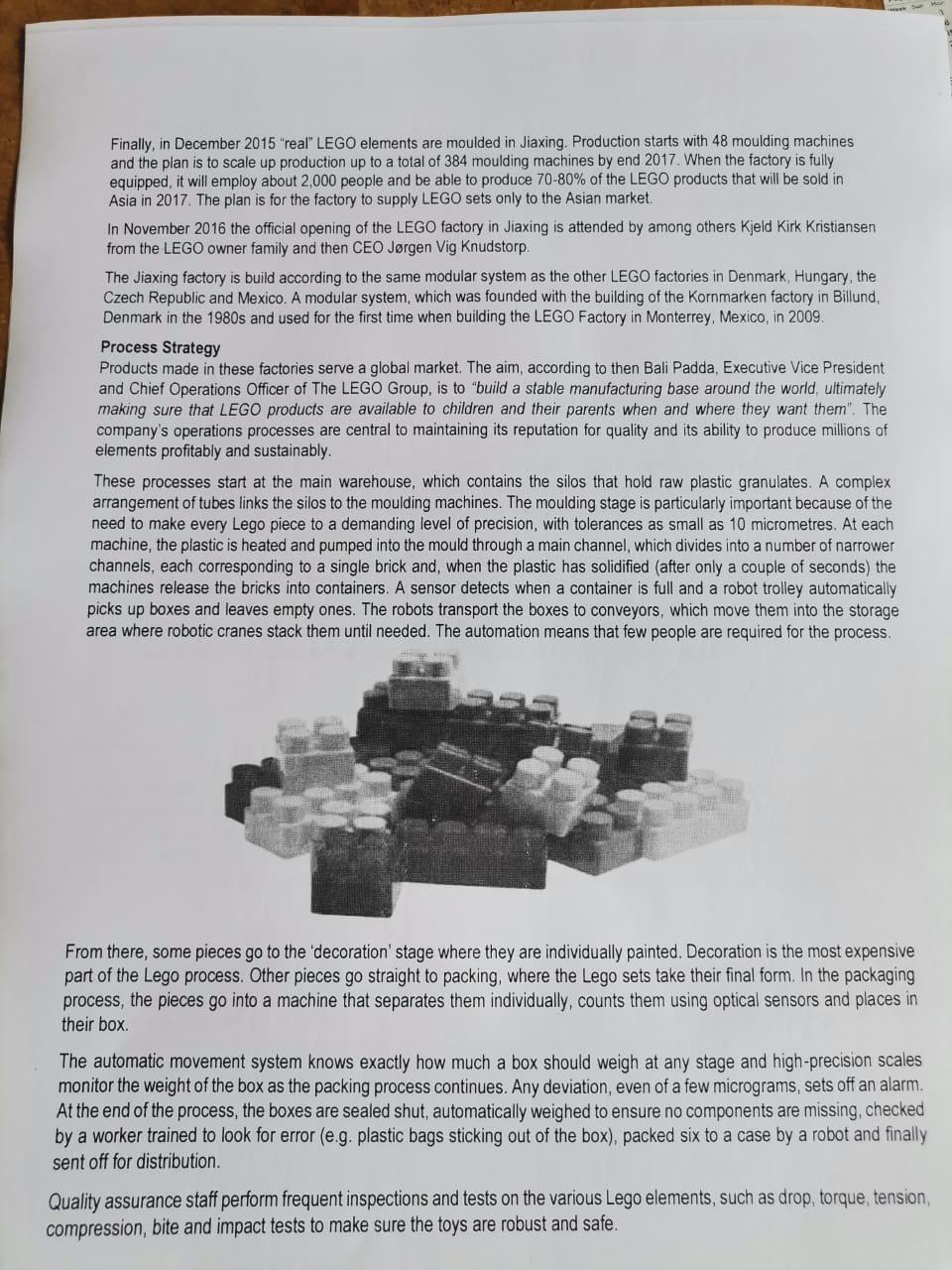 Solved Read The Case Study On Lego Below And Answer All | Chegg.com