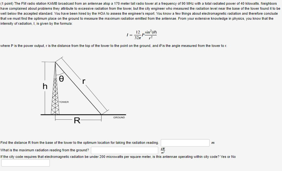 Solved (1 point) The FM radio station KAMB broadcast from an