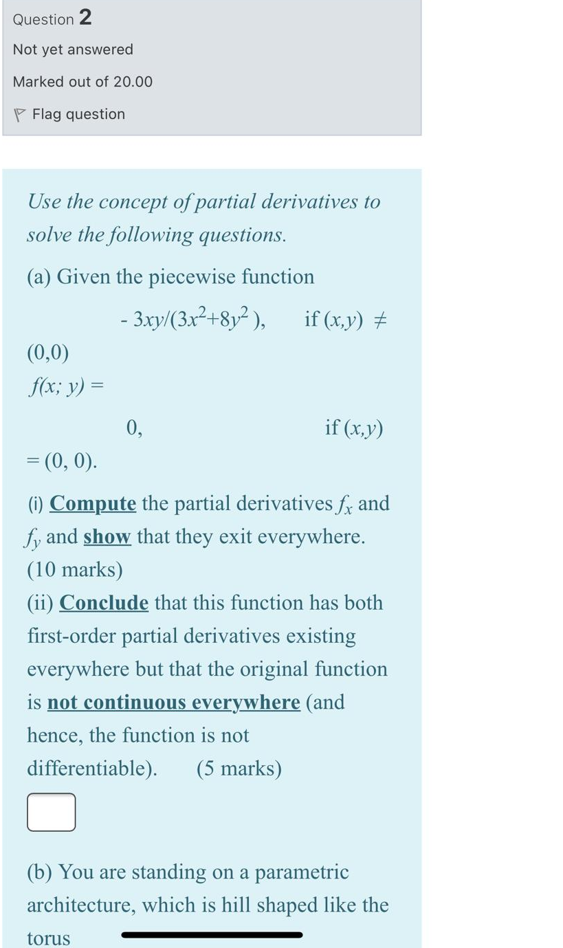 Solved Question 2 Not yet answered Marked out of 20.00 Flag | Chegg.com