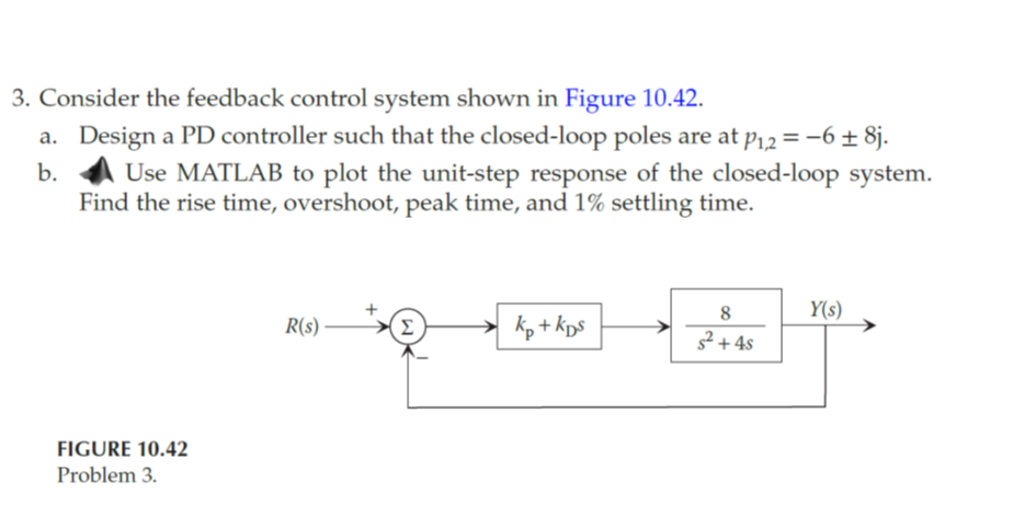 Solved 3. Consider the feedback control system shown in | Chegg.com