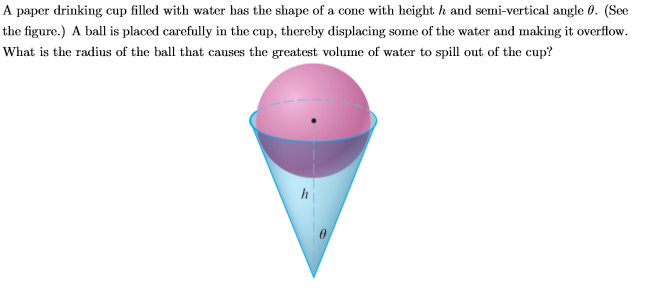 Solved A paper drinking cup filled with water has the shape | Chegg.com