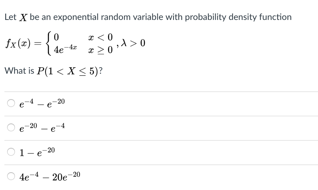 Solved Let X be an exponential random variable with | Chegg.com