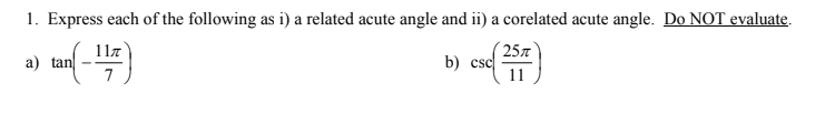Solved 1. Express each of the following as i) a related | Chegg.com