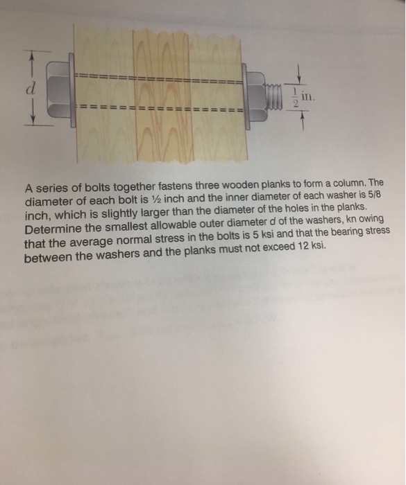 Solved A series of bolts together fastens three wooden | Chegg.com