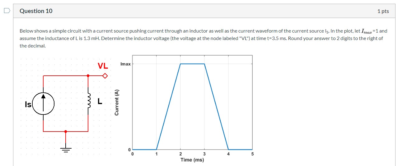 Solved Question 10 1 pts Below shows a simple circuit with a | Chegg.com