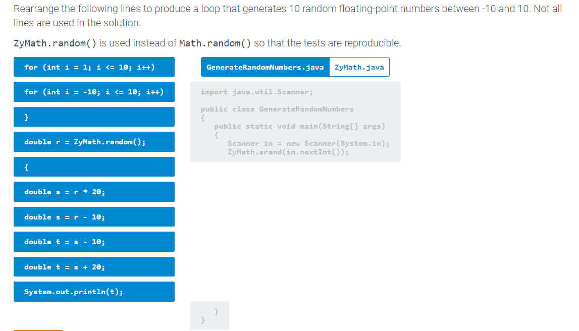 Solved Rearrange The Following Lines To Produce A Loop That Chegg Com