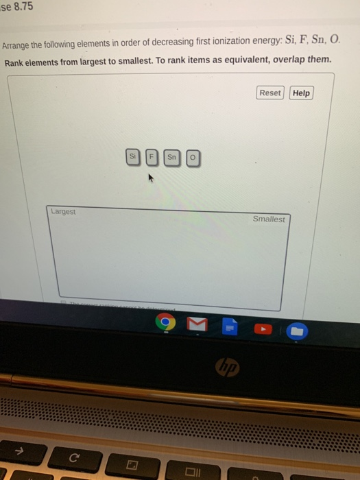 Solved arrange the following elements in order of decreasing | Chegg.com