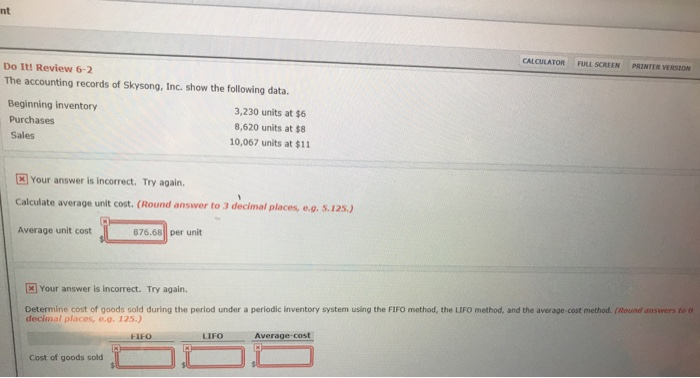 Solved nt CALCULATOR FULL SCREEN PRINTER VERSION Do It! | Chegg.com