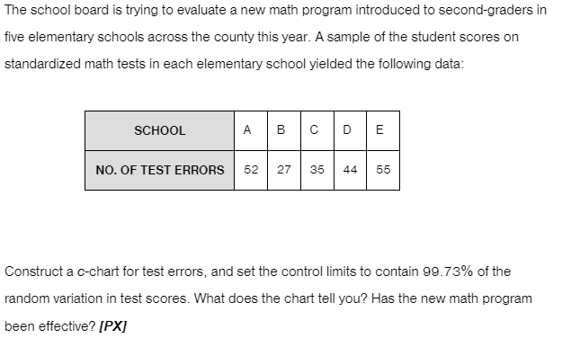 Solved The School Board Is Trying To Evaluate A New Math | Chegg.com