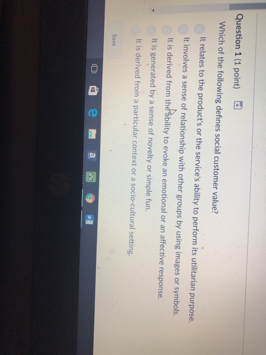 Solved Question 1 (1 point) Which of the following defines | Chegg.com