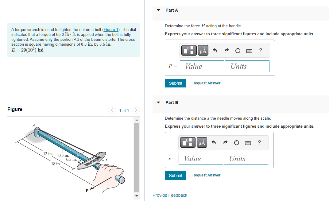 Solved A torque wrench is used to tighten the nut on a bolt | Chegg.com