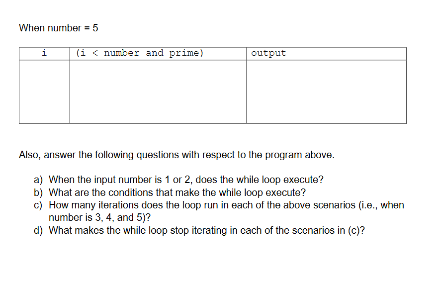 Solved 4) Trace through the following program, and fill each | Chegg.com