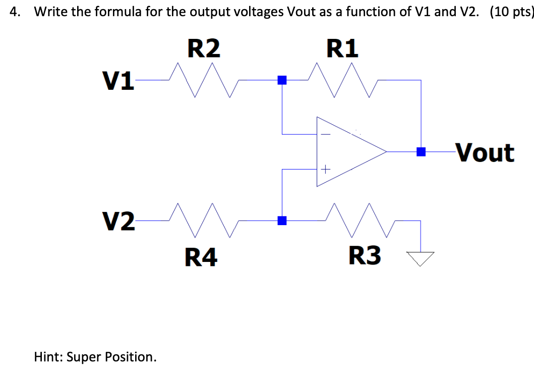 Solved Write the formula for the output voltages Vout as a | Chegg.com