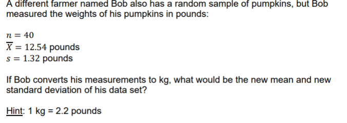 Solved A Different Farmer Named Bob Also Has A Random Sample | Chegg.com