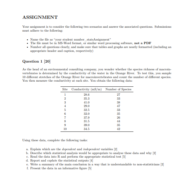 Your assignment is to consider the following two | Chegg.com